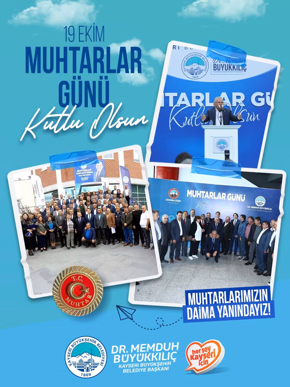 Vali Çiçek ve Başkan Büyükkılıç, Muhtarlar Günü’nü kutladı