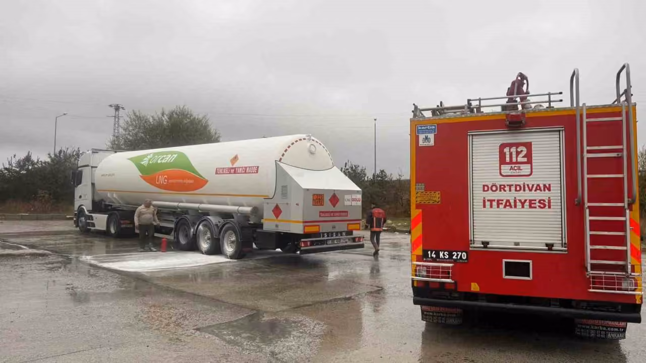 LPG yüklü tırda yangın