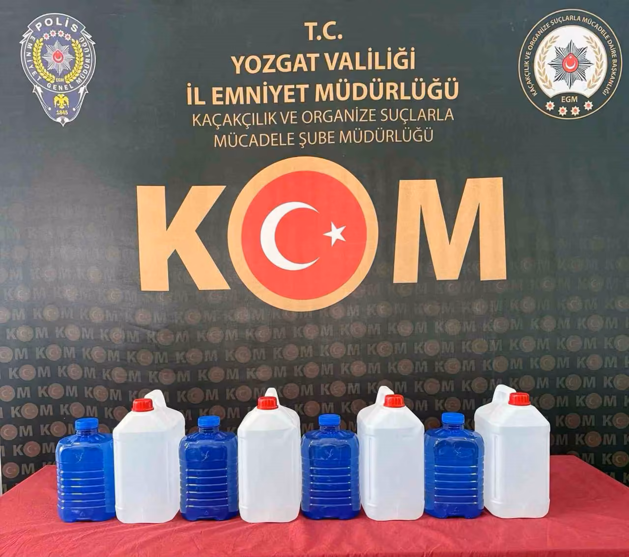 Yozgat’ta 30 litre kaçak etil alkol ele geçirildi