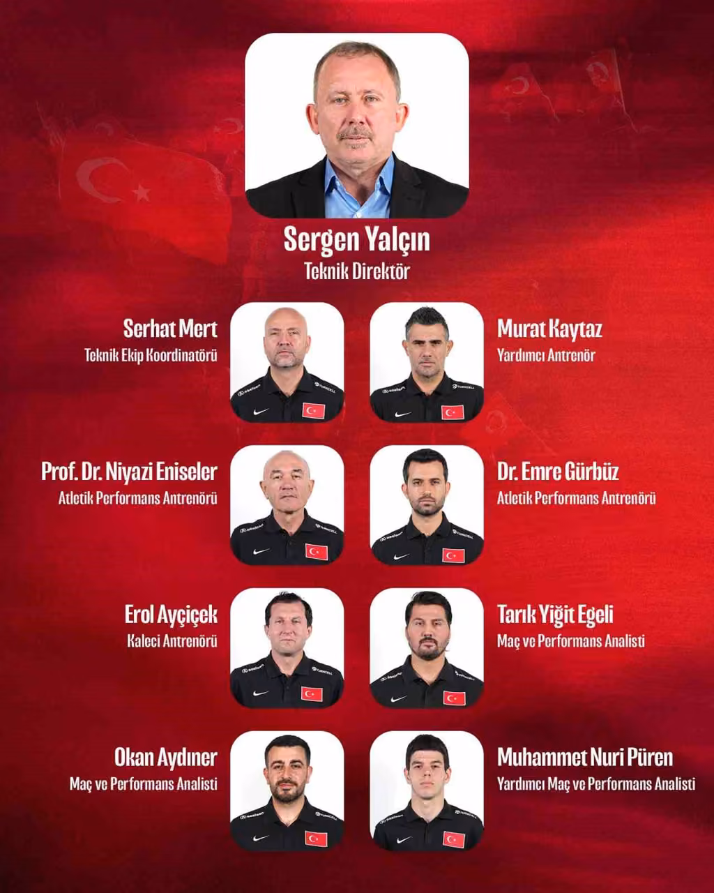 A Milli Takım’da Sergen Yalçın’ın teknik ekibi belli oldu