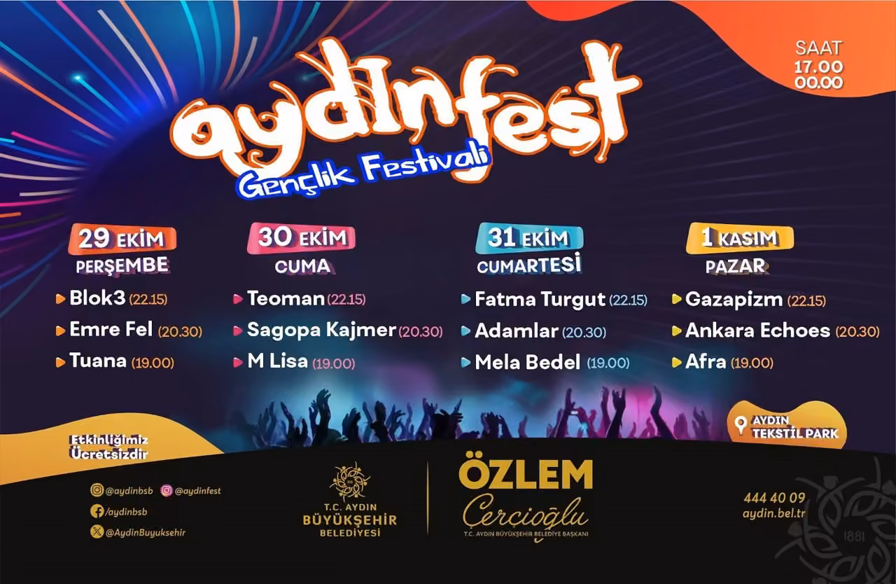 Aydınfest 29 Ekim Perşembe günü başlıyor