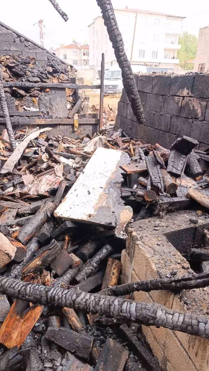 Van’da odunluk yangını