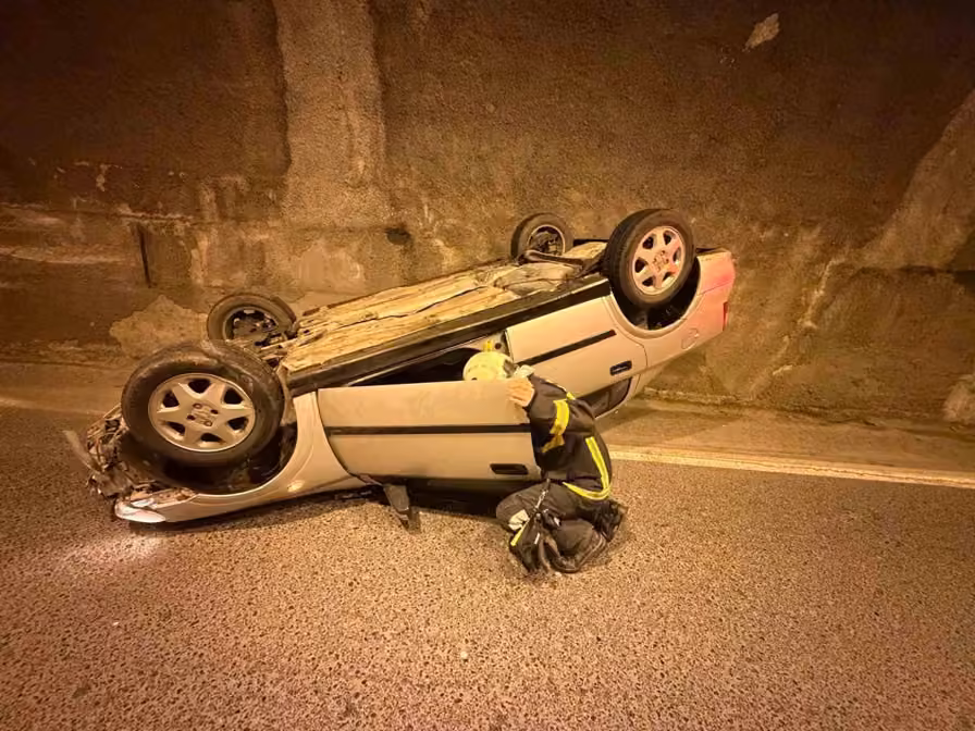 Zonguldak’ta tünelde kontrolden çıkan otomobil takla attı: 1 yaralı